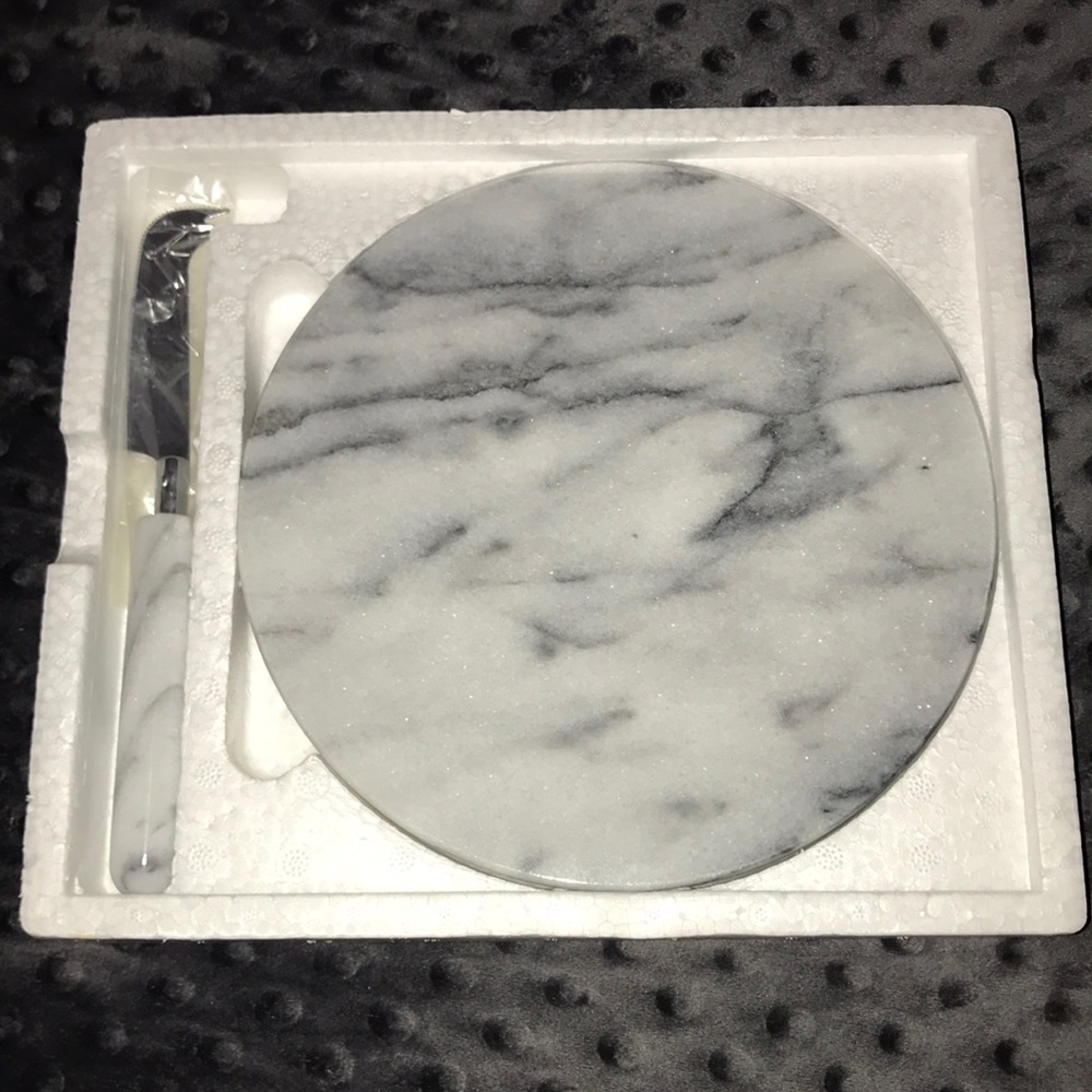 Marble Cheese Cutting Tray & Knife